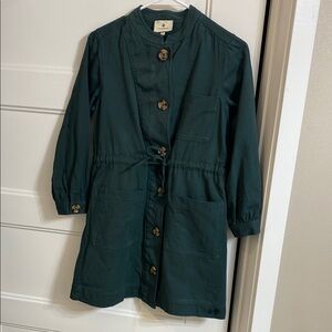 Tuckernuck Green Cotton Mini Shirtdress Size Small